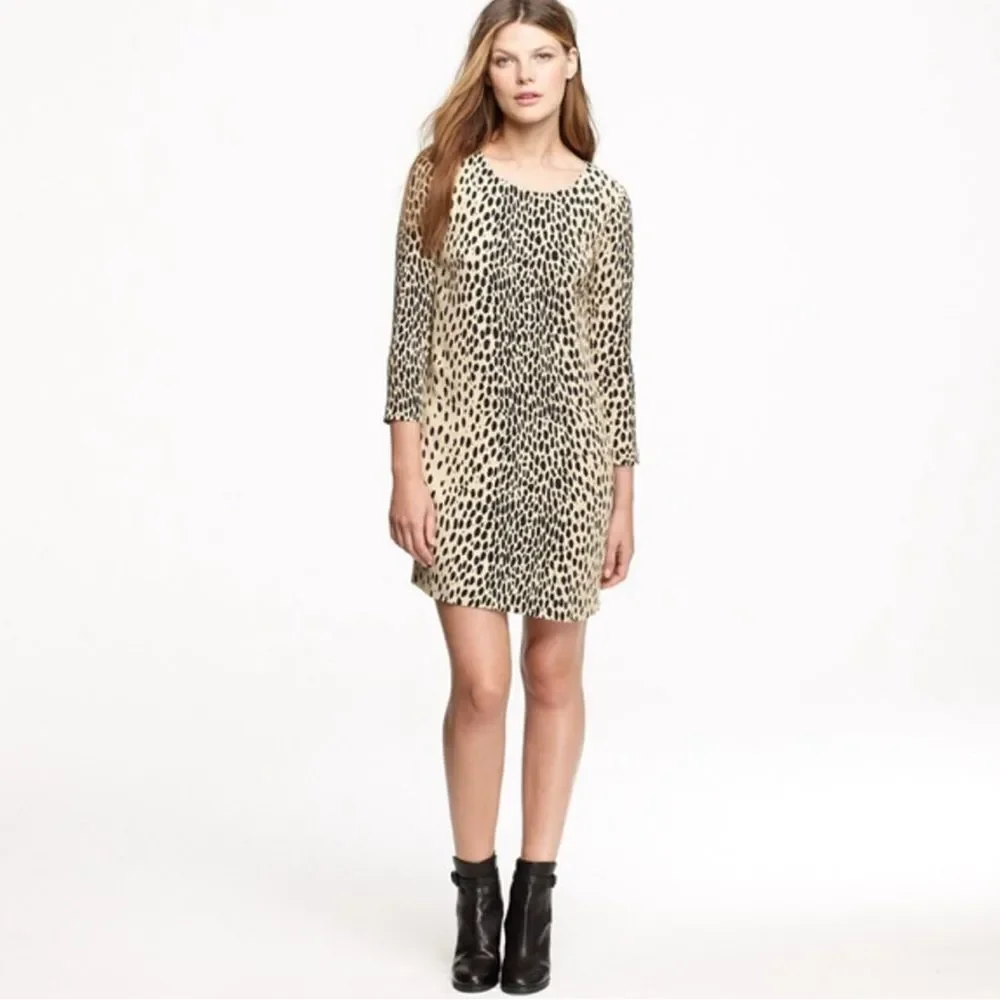 J. Crew Leopard Print Shift Dress Sz 10 Gently Loved